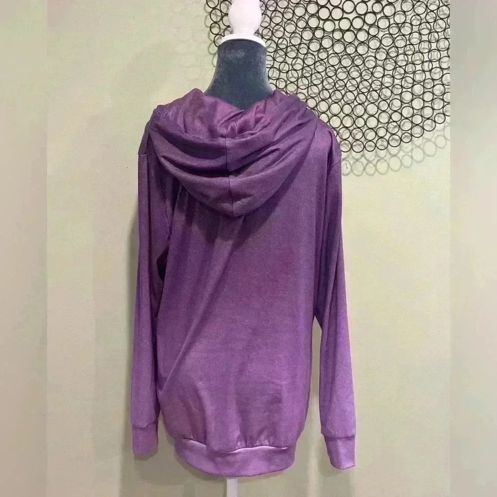 Hooded Sweatshirt- Purple Ombré - Size Large - Picture 3 of 3
